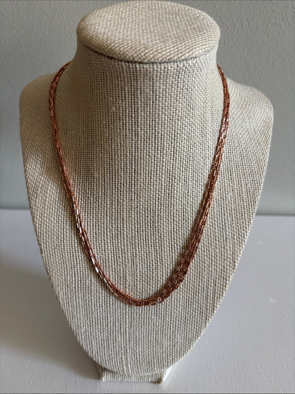 JTV Rose Gold Multi-Strand Box Chain Necklace